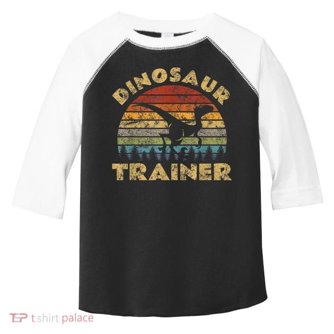 Vintage Dinosaur Trainer Halloween Costume Retro Sunset Dino Toddler Fine Jersey T-Shirt