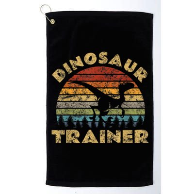 Vintage Dinosaur Trainer Halloween Costume Retro Sunset Dino Platinum Collection Golf Towel