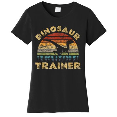 Vintage Dinosaur Trainer Halloween Costume Retro Sunset Dino Women's T-Shirt