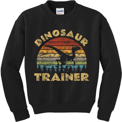 Vintage Dinosaur Trainer Halloween Costume Retro Sunset Dino Kids Sweatshirt