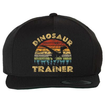 Vintage Dinosaur Trainer Halloween Costume Retro Sunset Dino Wool Snapback Cap