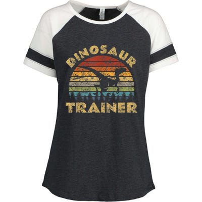 Vintage Dinosaur Trainer Halloween Costume Retro Sunset Dino Enza Ladies Jersey Colorblock Tee