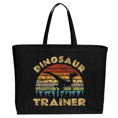 Vintage Dinosaur Trainer Halloween Costume Retro Sunset Dino Cotton Canvas Jumbo Tote