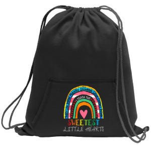 valentines day teacher rainbow sweetest hearts Sweatshirt Cinch Pack Bag