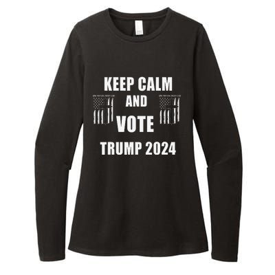 Vote Donald Trump 2024 for President with Flag  Womens CVC Long Sleeve Shirt