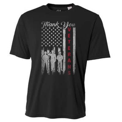 Veterans Day Thank You Veterans Proud Patriotic Usa Flag Cooling Performance Crew T-Shirt