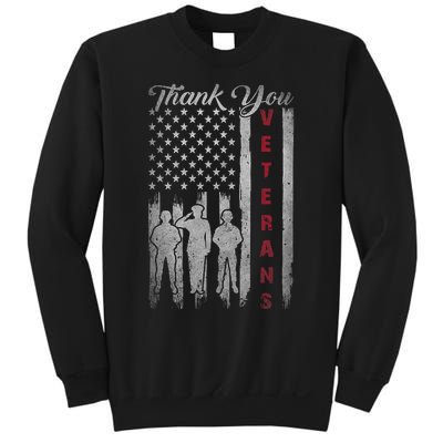 Veterans Day Thank You Veterans Proud Patriotic Usa Flag Sweatshirt