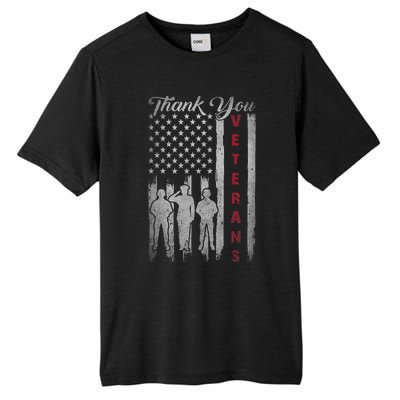 Veterans Day Thank You Veterans Proud Patriotic Usa Flag Tall Fusion ChromaSoft Performance T-Shirt