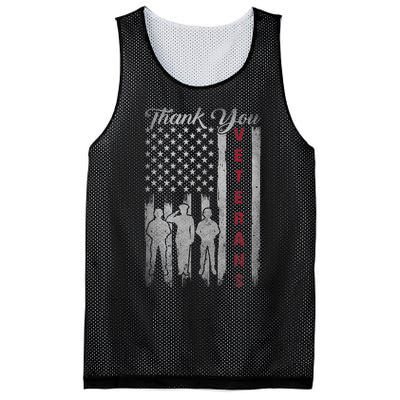 Veterans Day Thank You Veterans Proud Patriotic Usa Flag Mesh Reversible Basketball Jersey Tank