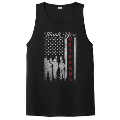 Veterans Day Thank You Veterans Proud Patriotic Usa Flag PosiCharge Competitor Tank