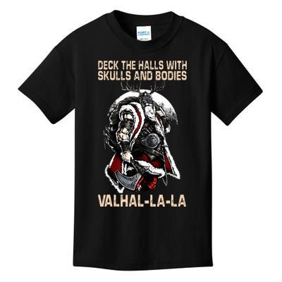 Valhalla-La Deck the halls with skulls and bodies Christmas Kids T-Shirt