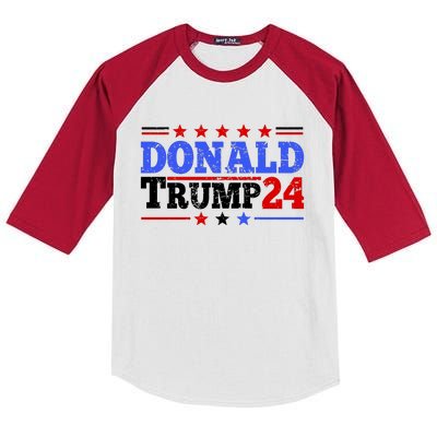 Vote Donald Trump 2024 Kids Colorblock Raglan Jersey