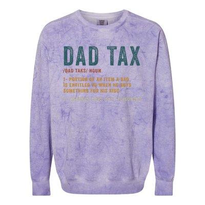 Vintage Dad Tax Definition  Funny Father's Day Colorblast Crewneck Sweatshirt