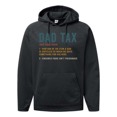 Vintage Dad Tax Definition  Funny Father's Day Performance Fleece Hoodie