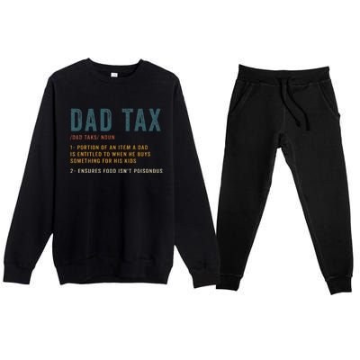 Vintage Dad Tax Definition  Funny Father's Day Premium Crewneck Sweatsuit Set