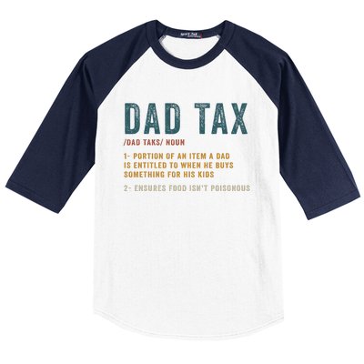 Vintage Dad Tax Definition  Funny Father's Day Baseball Sleeve Shirt