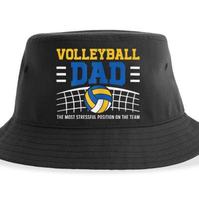 Volleyball Dad The Most Stressful Position Happy Fathers Day Sustainable Bucket Hat