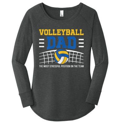 Volleyball Dad The Most Stressful Position Happy Fathers Day Women's Perfect Tri Tunic Long Sleeve Shirt