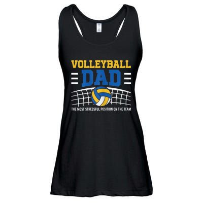 Volleyball Dad The Most Stressful Position Happy Fathers Day Ladies Essential Flowy Tank