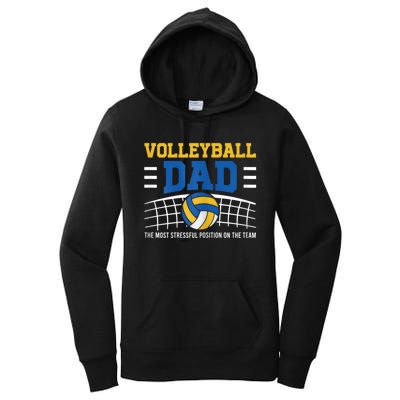 Volleyball Dad The Most Stressful Position Happy Fathers Day Women's Pullover Hoodie