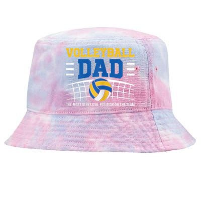 Volleyball Dad The Most Stressful Position Happy Fathers Day Tie-Dyed Bucket Hat