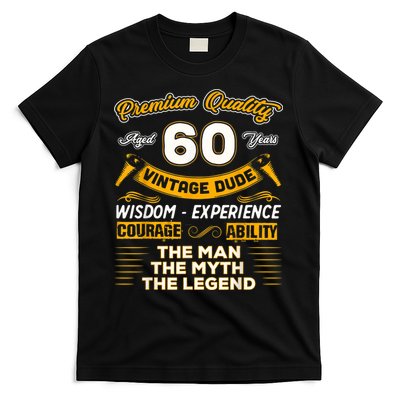 Vintage Dude The Man Myth Legend 60 Yrs 60th Birthday Shirt T-Shirt