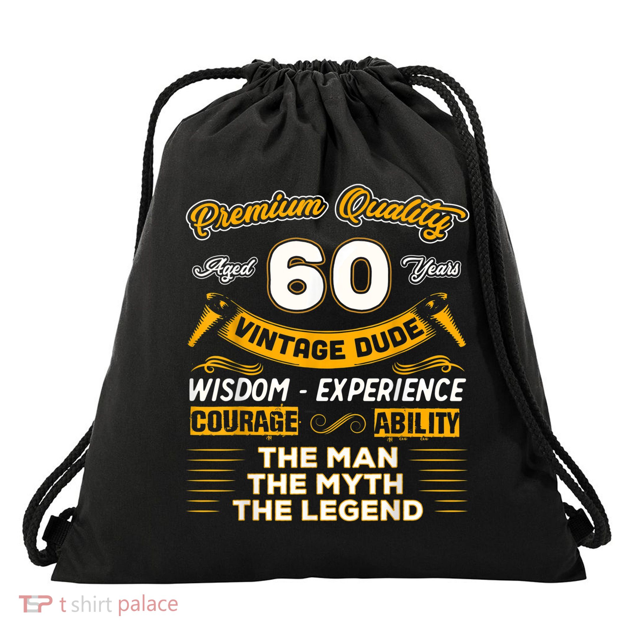 Vintage Dude The Man Myth Legend 60 Yrs 60th Birthday Shirt Drawstring Bag