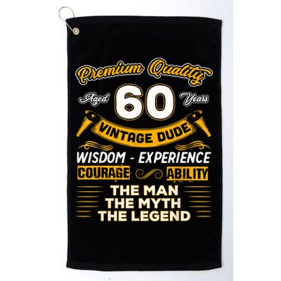 Vintage Dude The Man Myth Legend 60 Yrs 60th Birthday Shirt Golf Towel