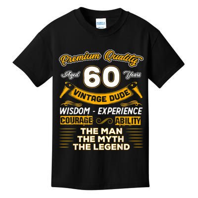 Vintage Dude The Man Myth Legend 60 Yrs 60th Birthday Shirt Kids T-Shirt