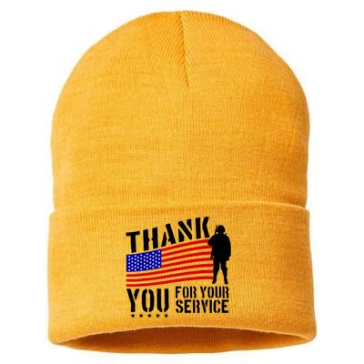 Veterans Day Thank You For Your Service Sustainable Knit Beanie