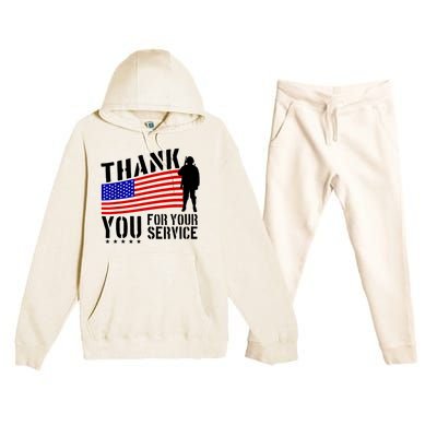 Veterans Day Thank You For Your Service Premium Hooded Sweatsuit Set