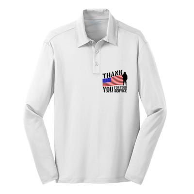 Veterans Day Thank You For Your Service Silk Touch Performance Long Sleeve Polo