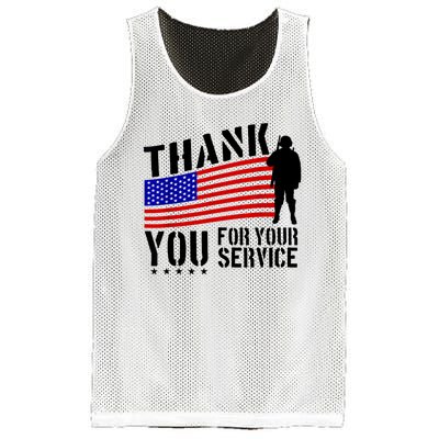 Veterans Day Thank You For Your Service Mesh Reversible Basketball Jersey Tank