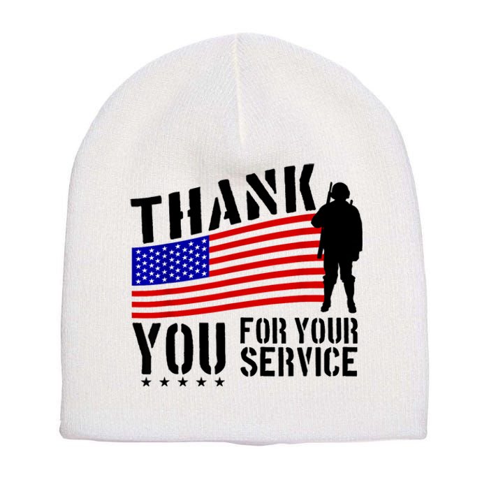 Veterans Day Thank You For Your Service Short Acrylic Beanie