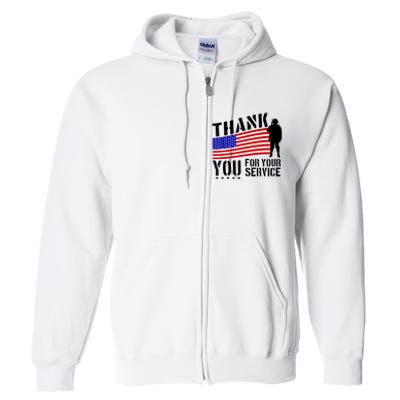 Veterans Day Thank You For Your Service Full Zip Hoodie