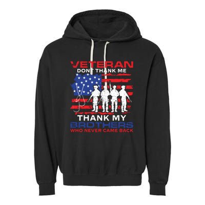 Veteran Don't Thank Me Garment-Dyed Fleece Hoodie