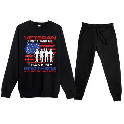 Veteran Don't Thank Me Premium Crewneck Sweatsuit Set