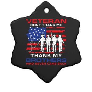 Veteran Don't Thank Me Ceramic Star Ornament