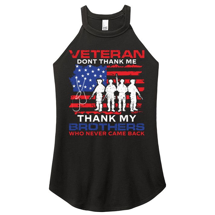 Veteran Don't Thank Me Women's Perfect Tri Rocker Tank