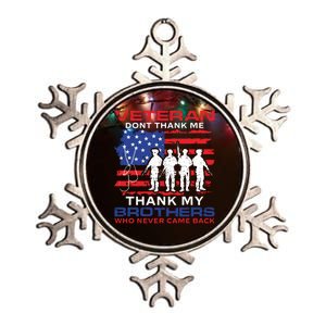 Veteran Don't Thank Me Metallic Star Ornament