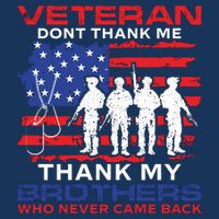 Veteran Don't Thank Me 7 Panel Mesh Trucker Snapback Hat