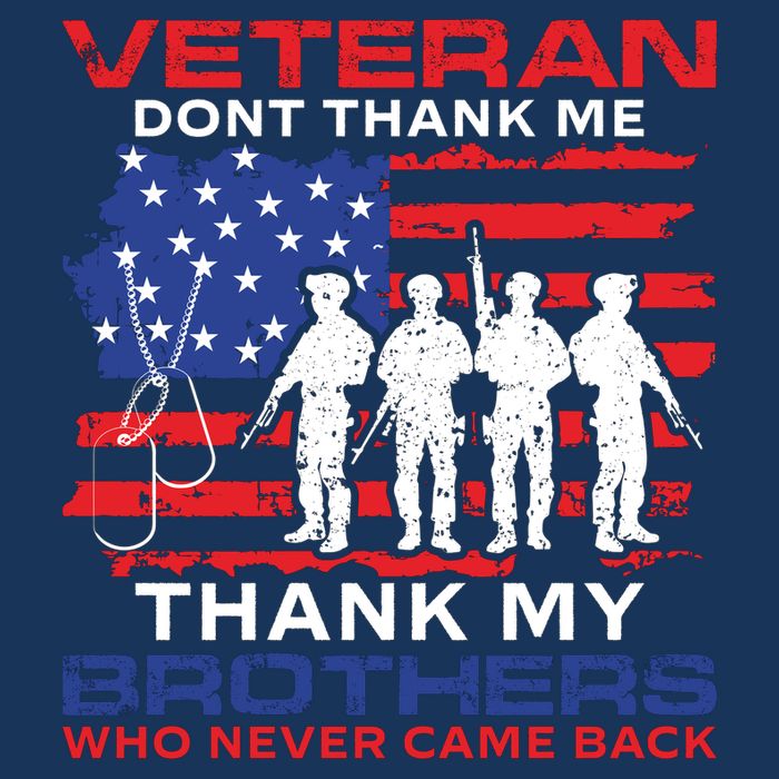 Veteran Don't Thank Me 7 Panel Mesh Trucker Snapback Hat