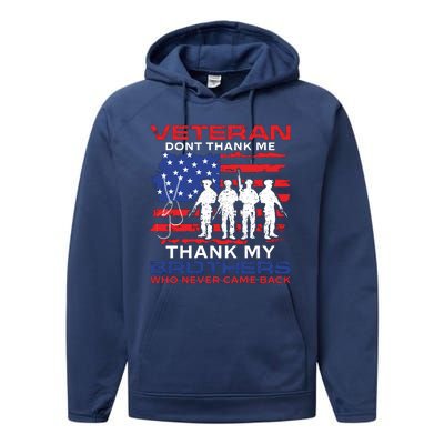 Veteran Don't Thank Me Performance Fleece Hoodie