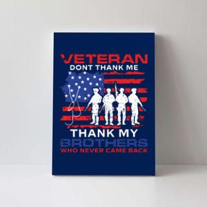 Veteran Don't Thank Me Canvas