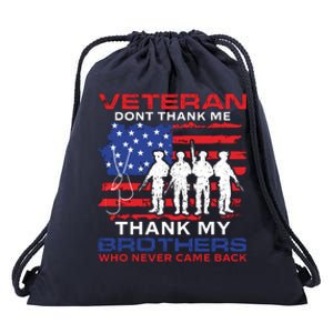 Veteran Don't Thank Me Drawstring Bag