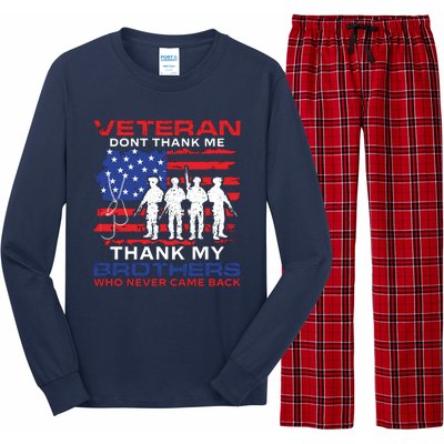 Veteran Don't Thank Me Long Sleeve Pajama Set