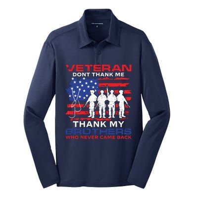 Veteran Don't Thank Me Silk Touch Performance Long Sleeve Polo