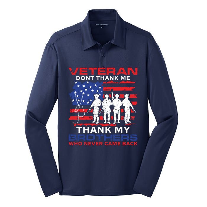 Veteran Don't Thank Me Silk Touch Performance Long Sleeve Polo