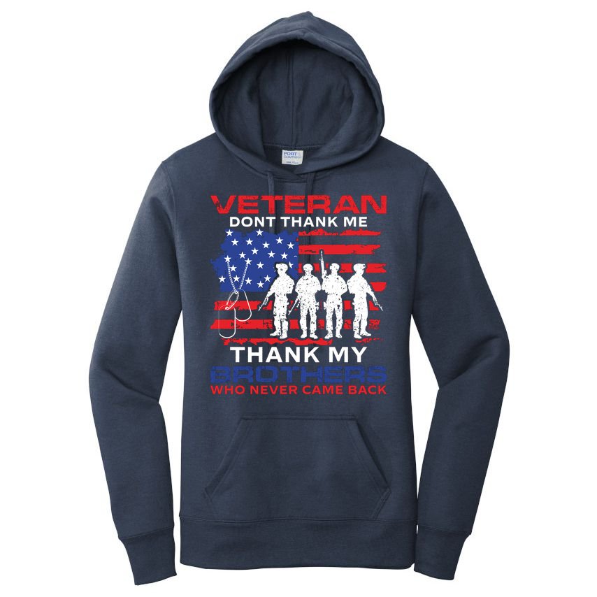 Veteran Don't Thank Me Women's Pullover Hoodie