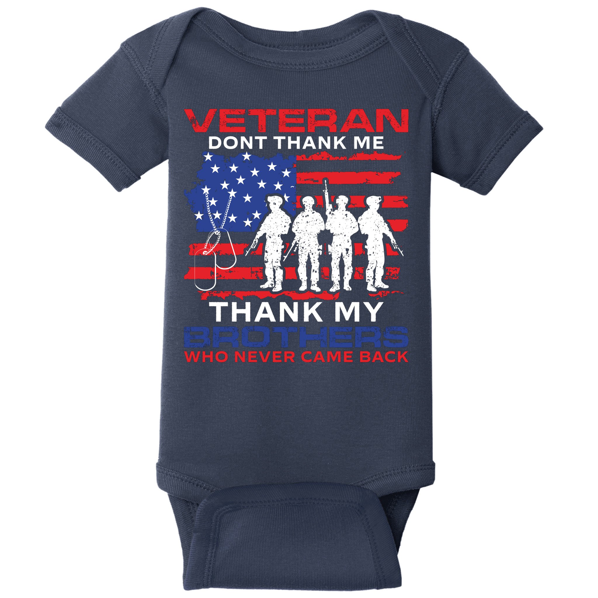 Veteran Don't Thank Me Baby Bodysuit